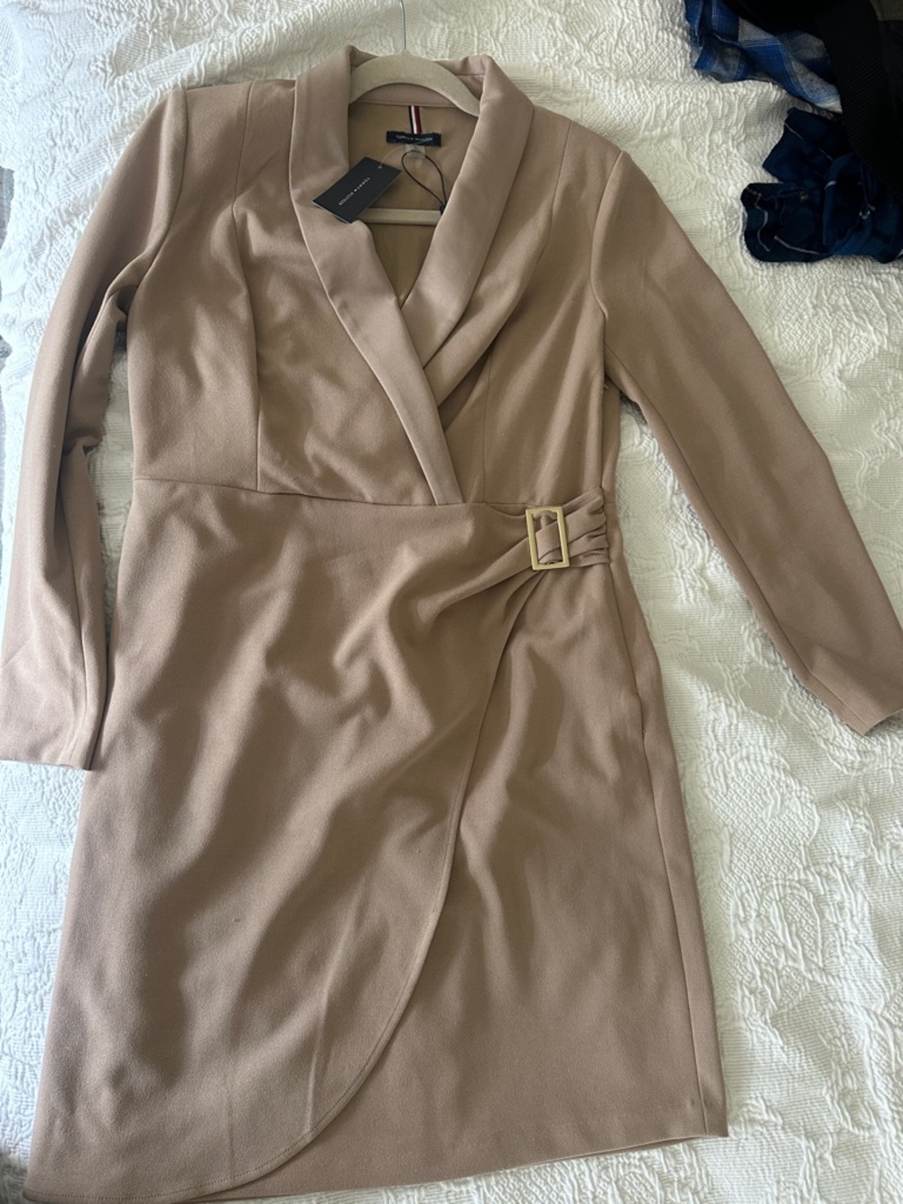 Tommy Hilfiger Beige Long Sleeve Dress